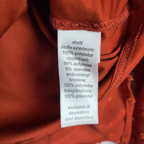 Maurices Boho Top Women's Large Burnt Orange Velvet Embroidered Balloon Sleeve - Picture 9 of 9